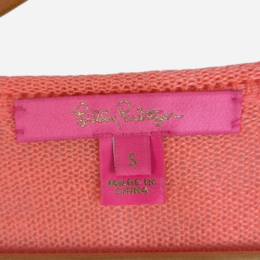 Lilly Pulitzer Danette Sunny Coral Graphic Knit Sweater Small - Picture 7 of 8